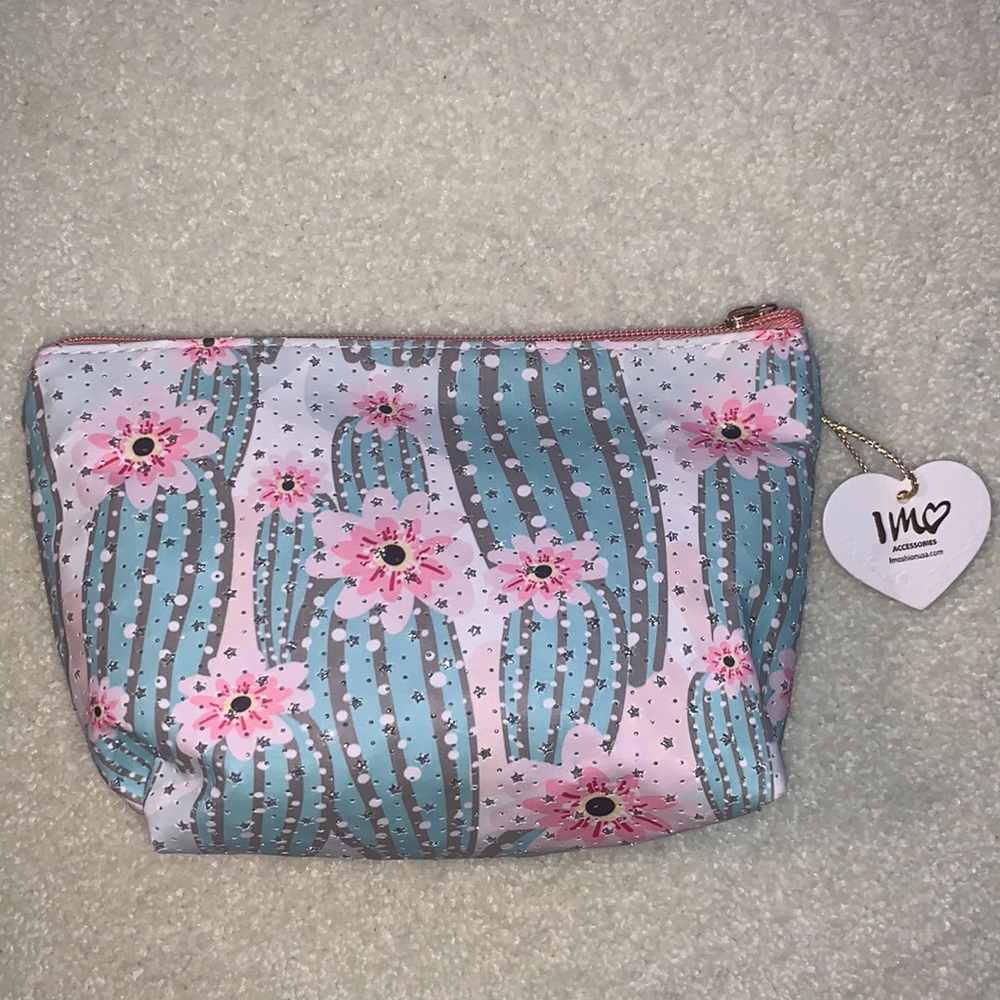 Pink Cactus Makeup Bag